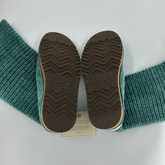 UGG Women’s Classic Cardy Knit Green Boots Size 5 - Picture 10 of 17